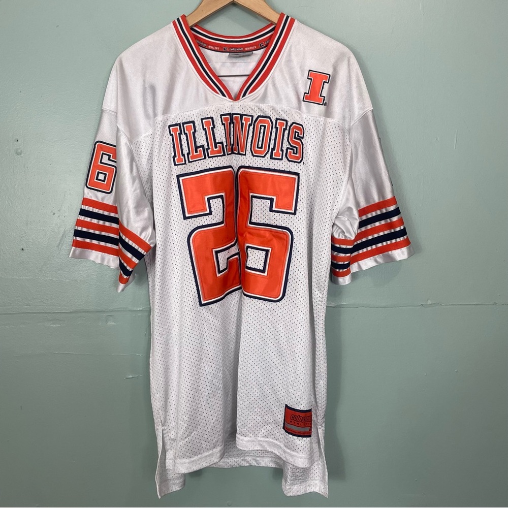 University of Illinois VTG Football Jersey White Orange Blue #26 Colosseum Large